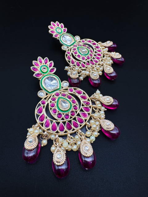 Beautiful pearls with kundan work earrings