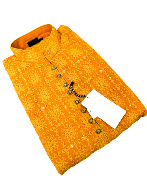 Georgette based Heavy embroidery with sequined work designer Kurta with white Pajama