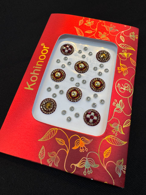 Golden stone Deep Maroon Bindi