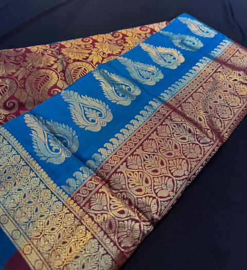 Art Silk Sarees with contrast Pallu and Blouse