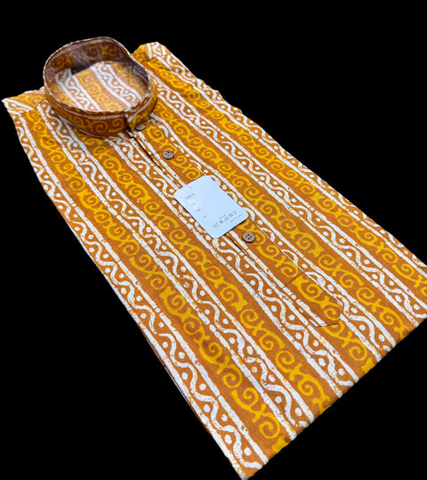 Pure cotton based Men’s Printed kurti (sizes mentioned in inches ,not according to the label on Kurti)size 46 kurti- Length 40 inches and size 48 -length 42 inches )