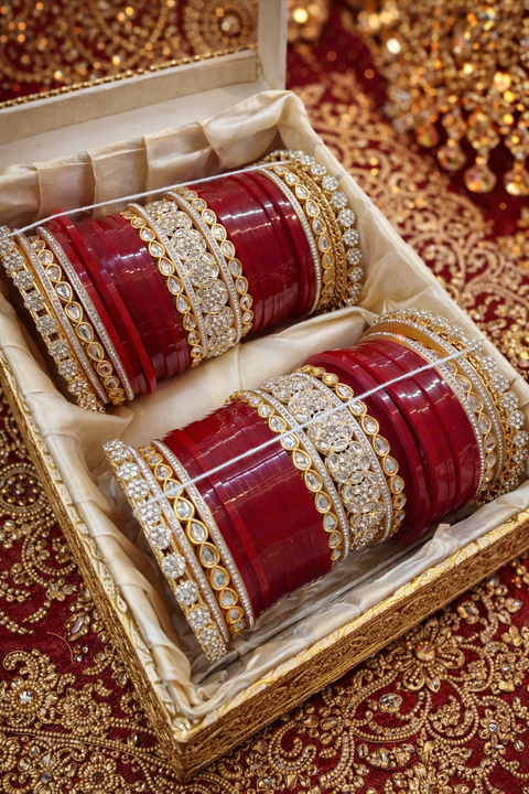 Beautiful traditional look stone work Bridal Chura