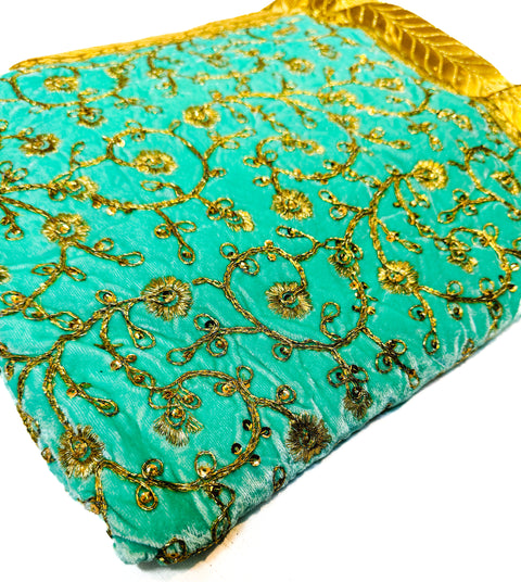 Velvet Based heavy Embroidery Work with sequined design work Rumala Sahib Double Set With Palkan