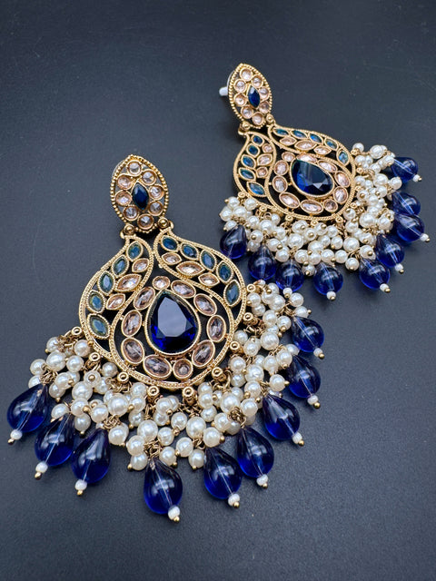 Original Polki with beautiful pearls heavy look Earrings with lite weight