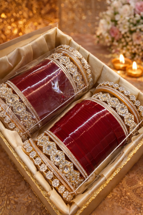 Plus size Beautiful traditional look stone work Bridal Chura
