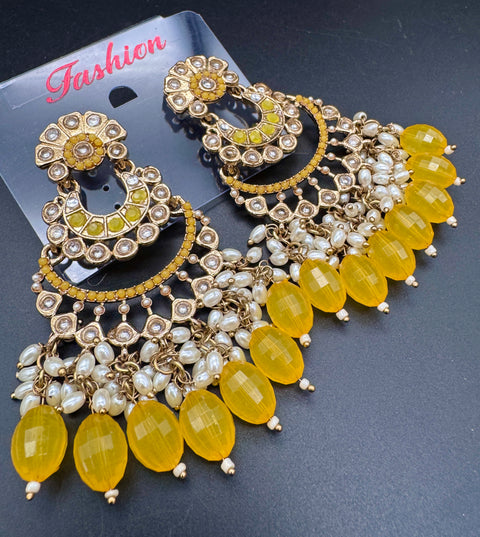 Beautiful Kundan & Pearls work bigger earrings (very lite weight)