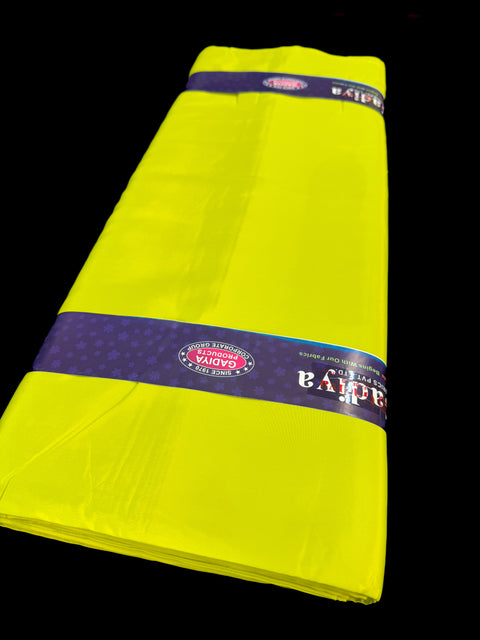 Volt green color Pure and soft Crepe Silk Fabric (per meter)