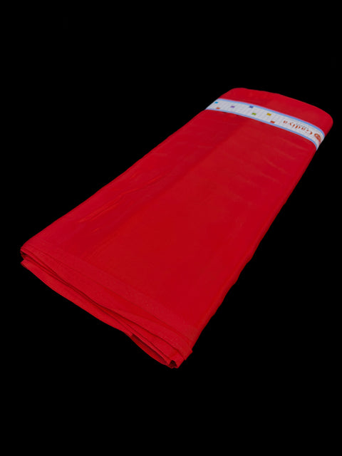 Red color Pure and soft Crepe Silk Fabric (per meter)