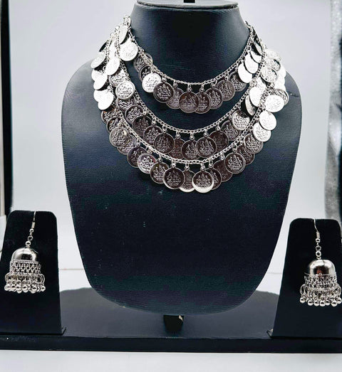 Beautiful Oxidised Necklace with Earrings