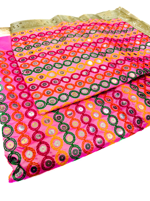 Silk Based Embroidery Work with big sequined work Rumala Sahib Double Set With Palkan