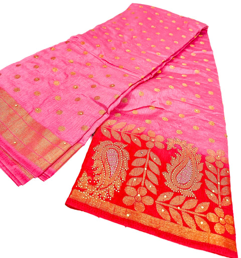 Silk Based beautiful design Saree with contrast Pallu & Blouse
