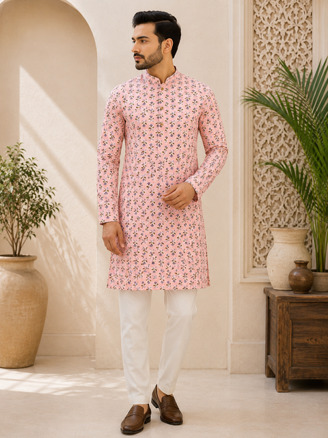 Pure cotton based Men’s Printed kurti (sizes mentioned in inches ,not according to the label on Kurti)size 44 kurti- Length 40 inches and size 46-length 42 inches ) Kurti only. Pants not included.
