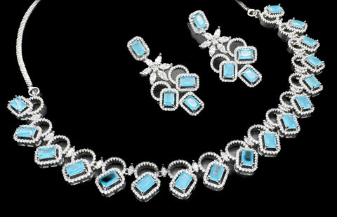 American Diamond beautiful necklace set with crystal American diamonds