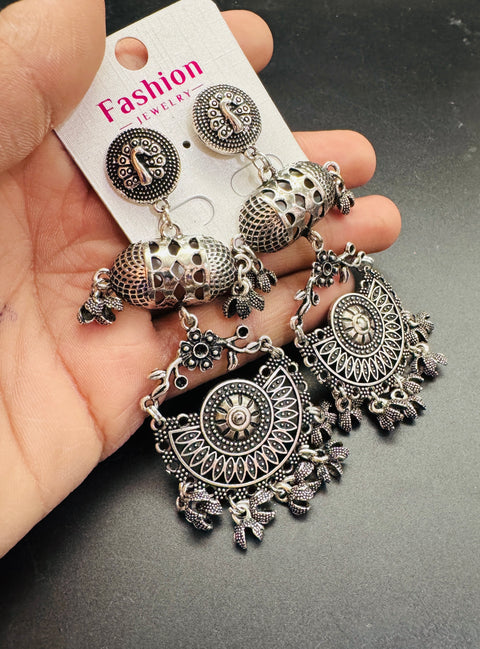 Beautiful oxidised long earrings