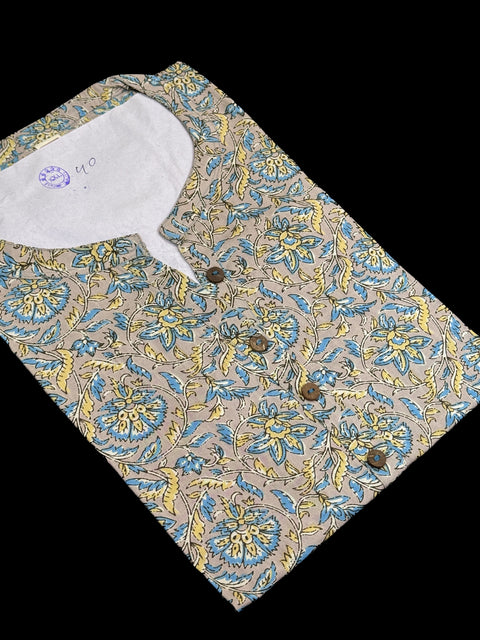 Pure Cotton based Printed short Kurti for girls /Ladies (Size 38 - length 28 inches, Size 42 ,46, 48 length -31 inches)sleeves 17 inch