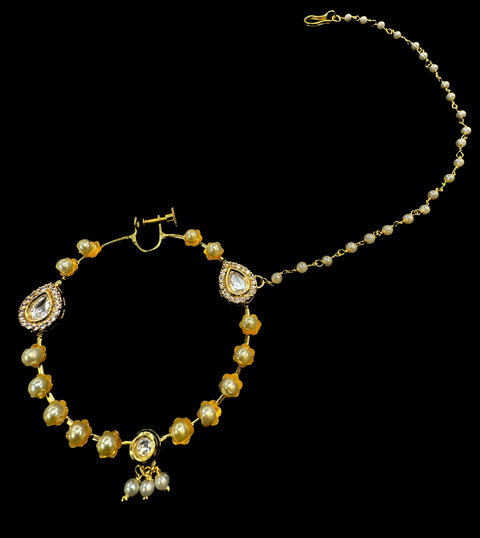 Large size Original Kundan stone Beautiful Bride Nath (non piercing)