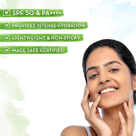 Mamaearth HydraGel Indian Sunscreen with Aloe Vera & Raspberry for Sun Protection – 50 g