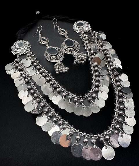 Beautiful work oxidised necklace with earrings