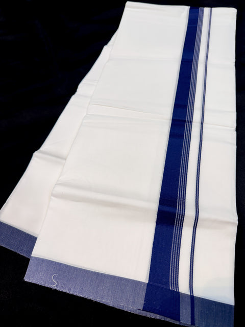 Woven Cotton Kerala Mundu / Dhoti in White ( 3.75 mtrs )