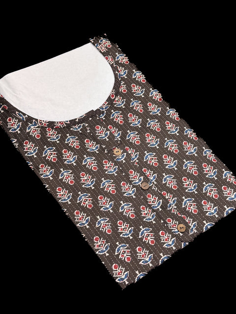 Pure Cotton based Printed short Kurti for girls /Ladies (Size 38 - length 28 inches, Size 42 ,46, 48 length -31 inches)sleeves 17 inch