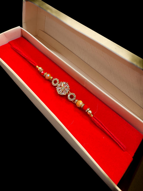 AD stone Beautiful Rakhi in nice pack gift box