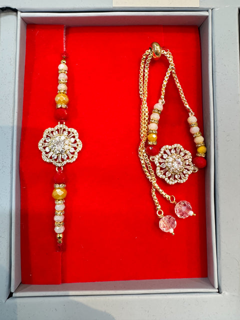 (Video clip attached)Bhaiya Bhabhi Rakhi with Perfumed deodorants gift pack