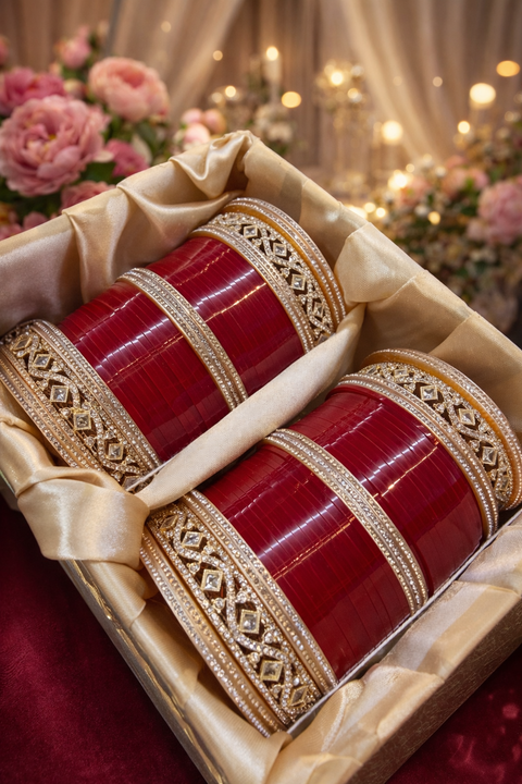 Plus size Beautiful traditional look stone work Bridal Chura