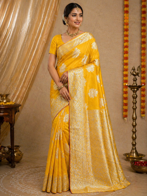 Beautiful Very Soft Pure Dola Silk Beautiful Saree (very soft to set the pleates) Blouse shown is for reference only. The blouse piece is included with the saree as unstitched fabric