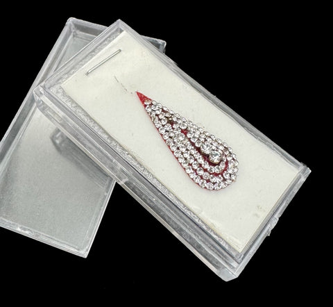 Silver stone Maroon color bridal bindi (long length)
