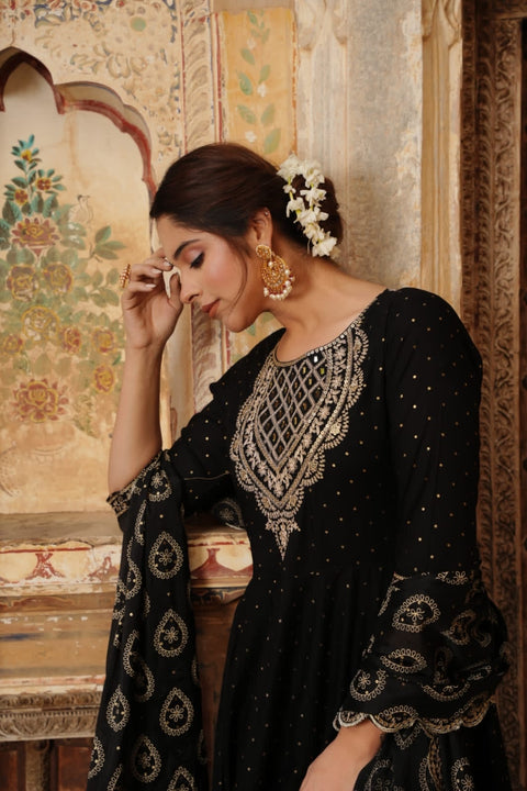 Pure & Soft Rayon Based Designer Embroidered & Mirror Work Kurti With Plazo Pants & Dupatta