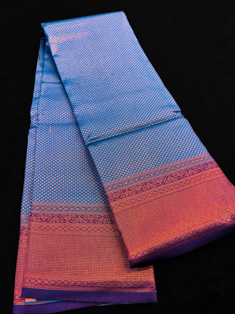 Soft Silk Saree with contrast beautiful pallu and blouse