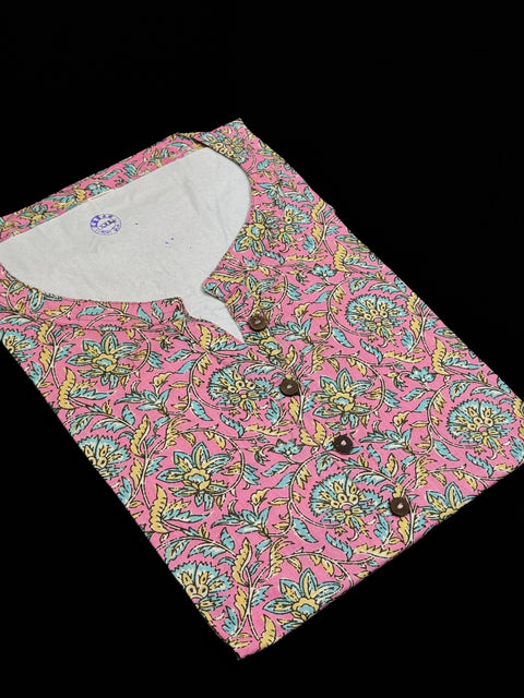 Pure Cotton based Printed short Kurti for girls /Ladies (Size 38 - length 28 inches, Size 42 ,46, 48 length -31 inches)sleeves 17 inch