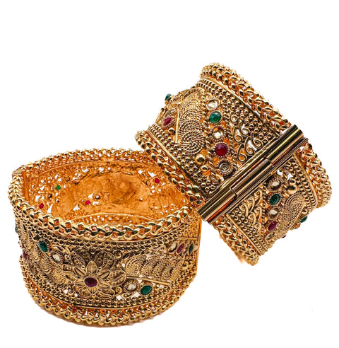 Gold plated Stone work beautiful designDesigner Kade (Openable , Screw Designed)