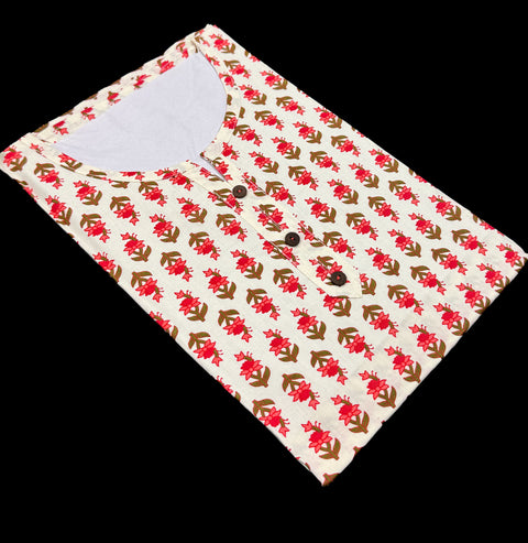 Pure Cotton based Printed short Kurti for girls /Ladies (Size 38 - length 28 inches, Size 42 ,46, 48 length -31 inches)