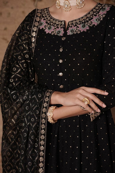 Pure & Soft Rayon Based Designer Embroidered & Mirror Work Kurti With Plazo Pants & Dupatta