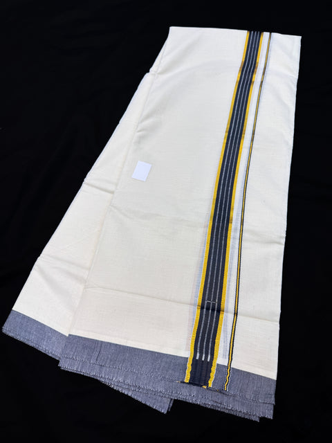 Woven Cotton Kerala Mundu / Dhoti in off White ( 4 mtrs )