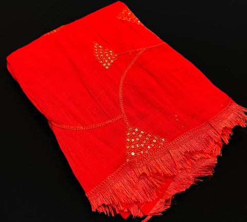 Pure chiffon based embroidery design with sequins work dupatta