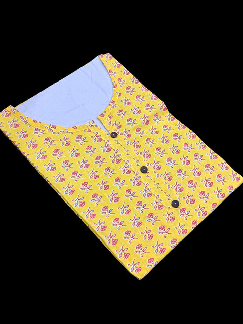 Pure Cotton based Printed short Kurti for girls /Ladies (Size 38 - length 28 inches, Size 42 ,46, 48 length -31 inches)sleeves 17 inch