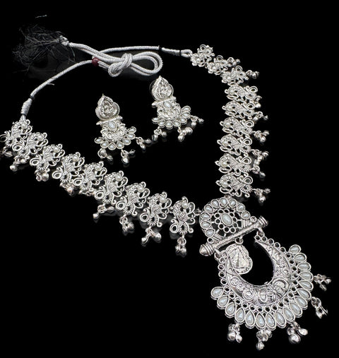 Beautiful work oxidised Necklace with earrings