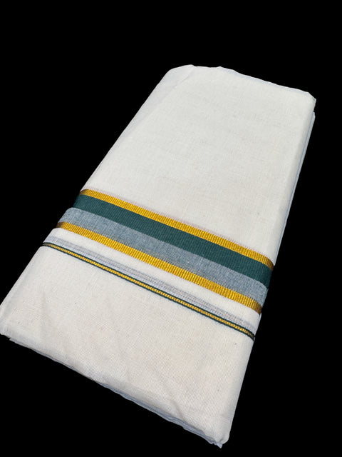 Woven Cotton Kerala Mundu / Dhoti in off White ( 4 mtrs )