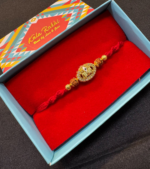 Beautiful Stone Work Rakhi in nice pack gift box