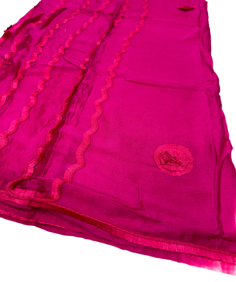 Pure chinnon based plain dupatta with lace work