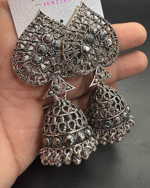 Beautiful oxidised bigger jhumka