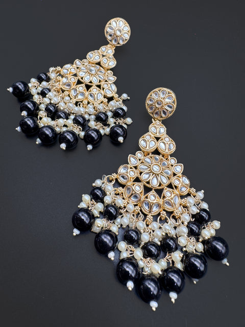 Kundan with beautiful pearls heavy look Earrings with lite weight