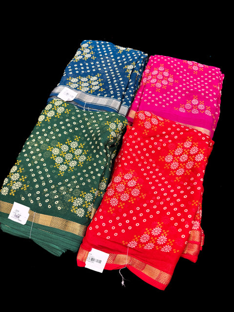 Very very soft pure malmal georgette Beautiful floral print Saree
