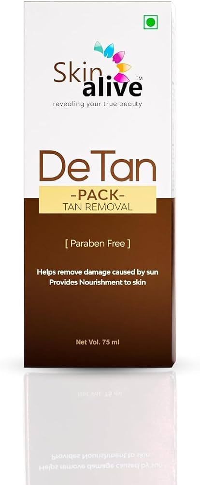 Skin Alive De-Tan Pack 75ml Tan Removal Face Pack for Men & Women ,Paraben Free.