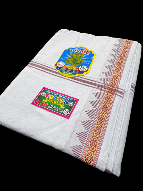 White Colour cotton based apx 5 meter Dhoti