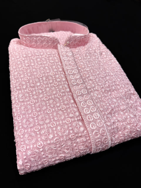 Pure Rayon Based Beautiful Embroidery Work At Front And Back With Sequins Work Designer Kurta & White Pajama
