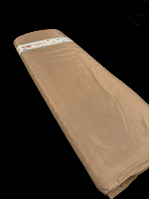 Taupe Brown color Pure and soft Crepe Silk Fabric (per meter)