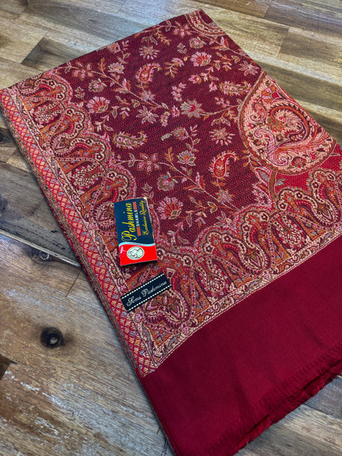 Women's Plain Pure woollen Kashmiri Shawl